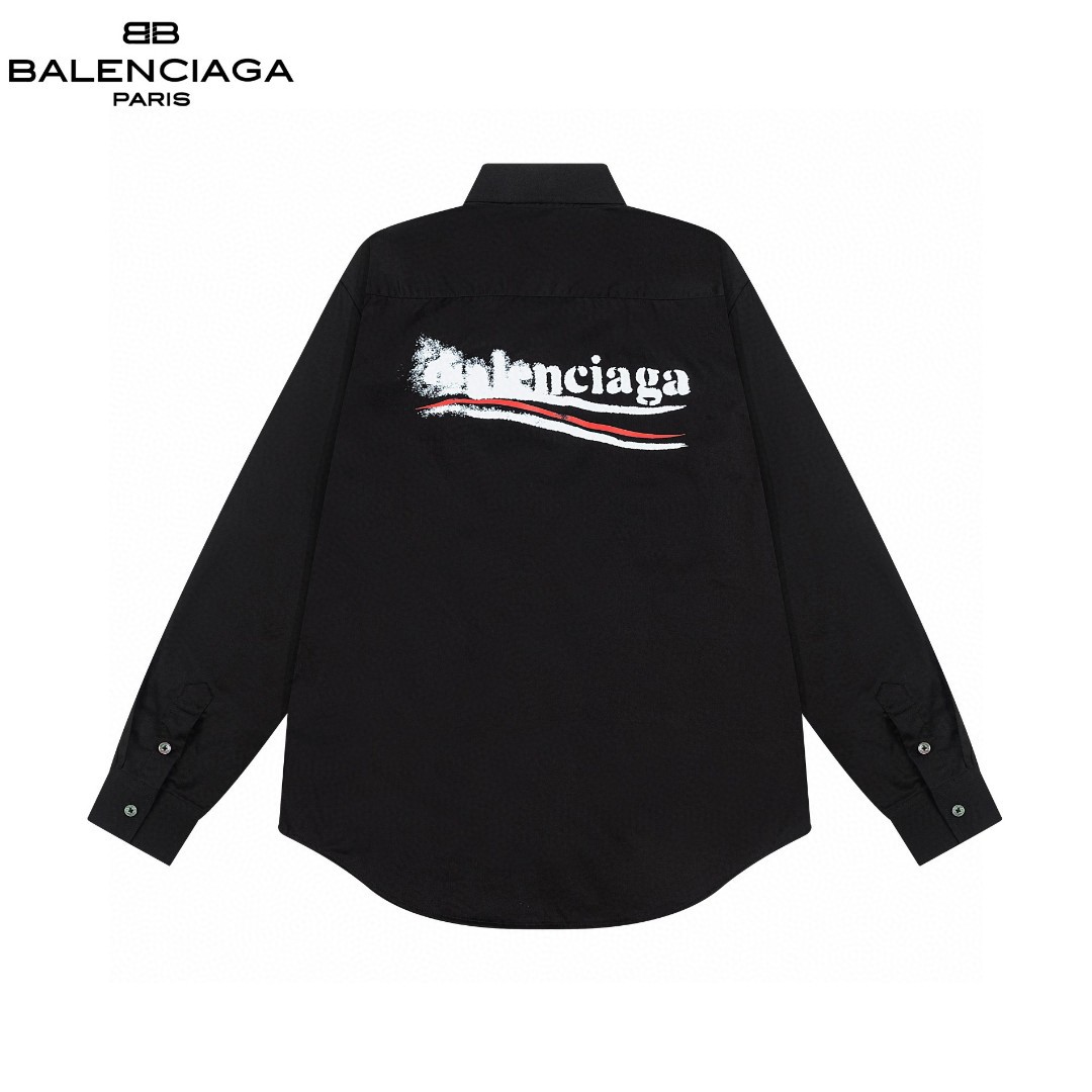 Balenciaga クラシックロゴ長袖シャツ - 高品質な仕立てと快適さ
