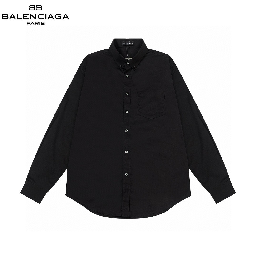 Balenciaga クラシックロゴ長袖シャツ - 高品質な仕立てと快適さ