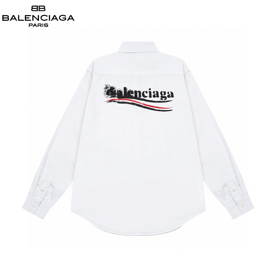 Balenciaga クラシックロゴ長袖シャツ|高級感あふれる快適デザイン