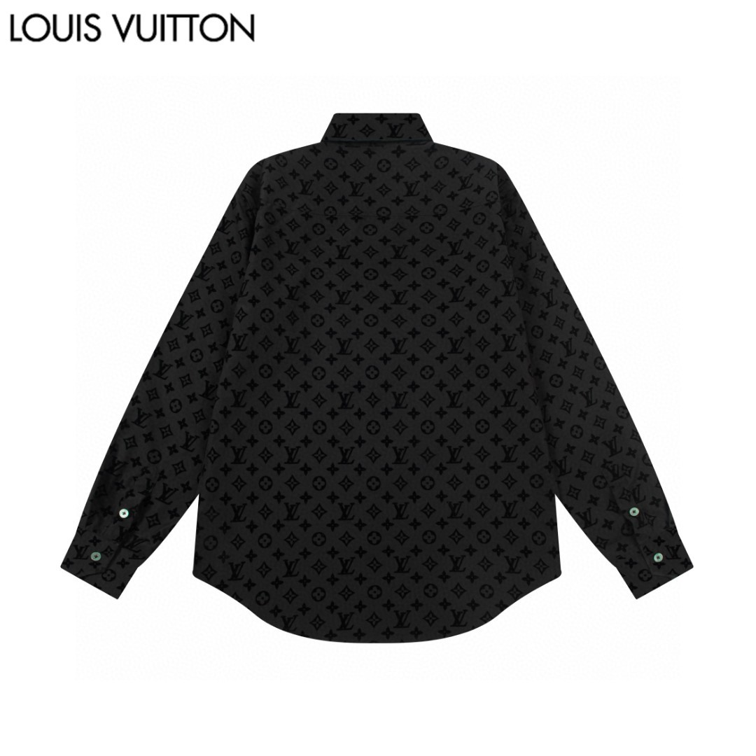 Louis Vuitton モノグラム植绒長袖シャツ 高級版