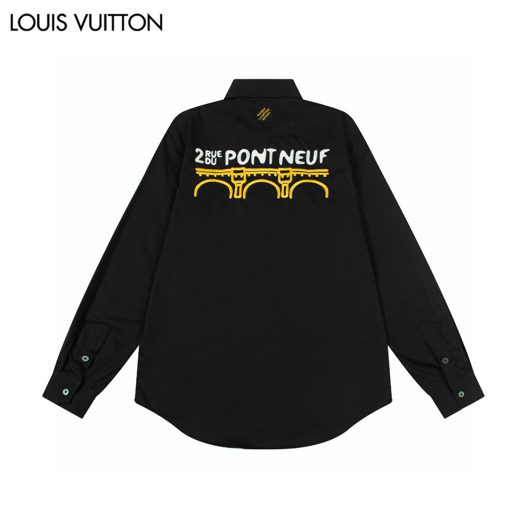 LV 花卉刺繍長袖衬衫 高級仕立て・細部までこだわり