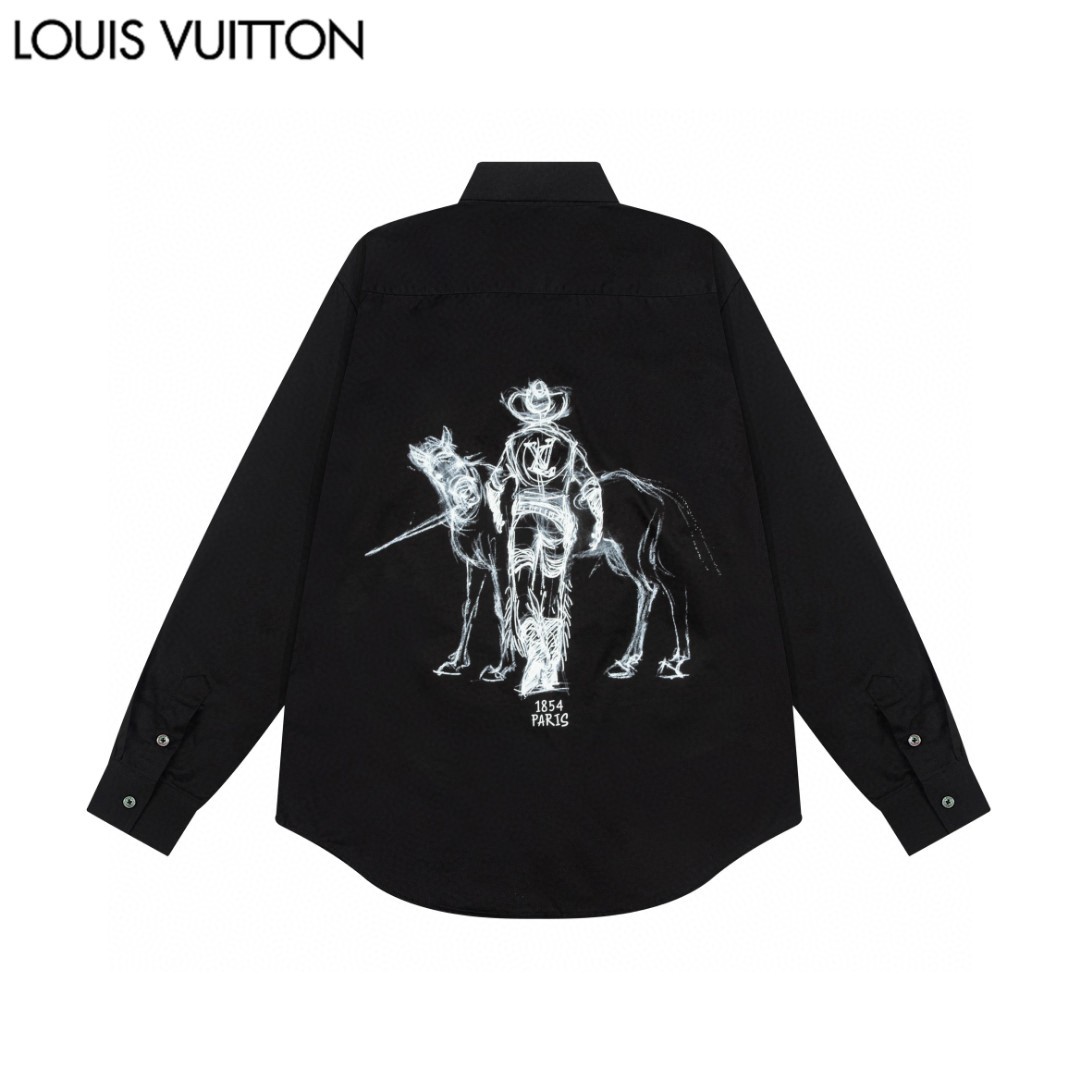 LV 路易威登 西部牛仔馬師シリーズ印花長袖衬衫 高品質仕立て