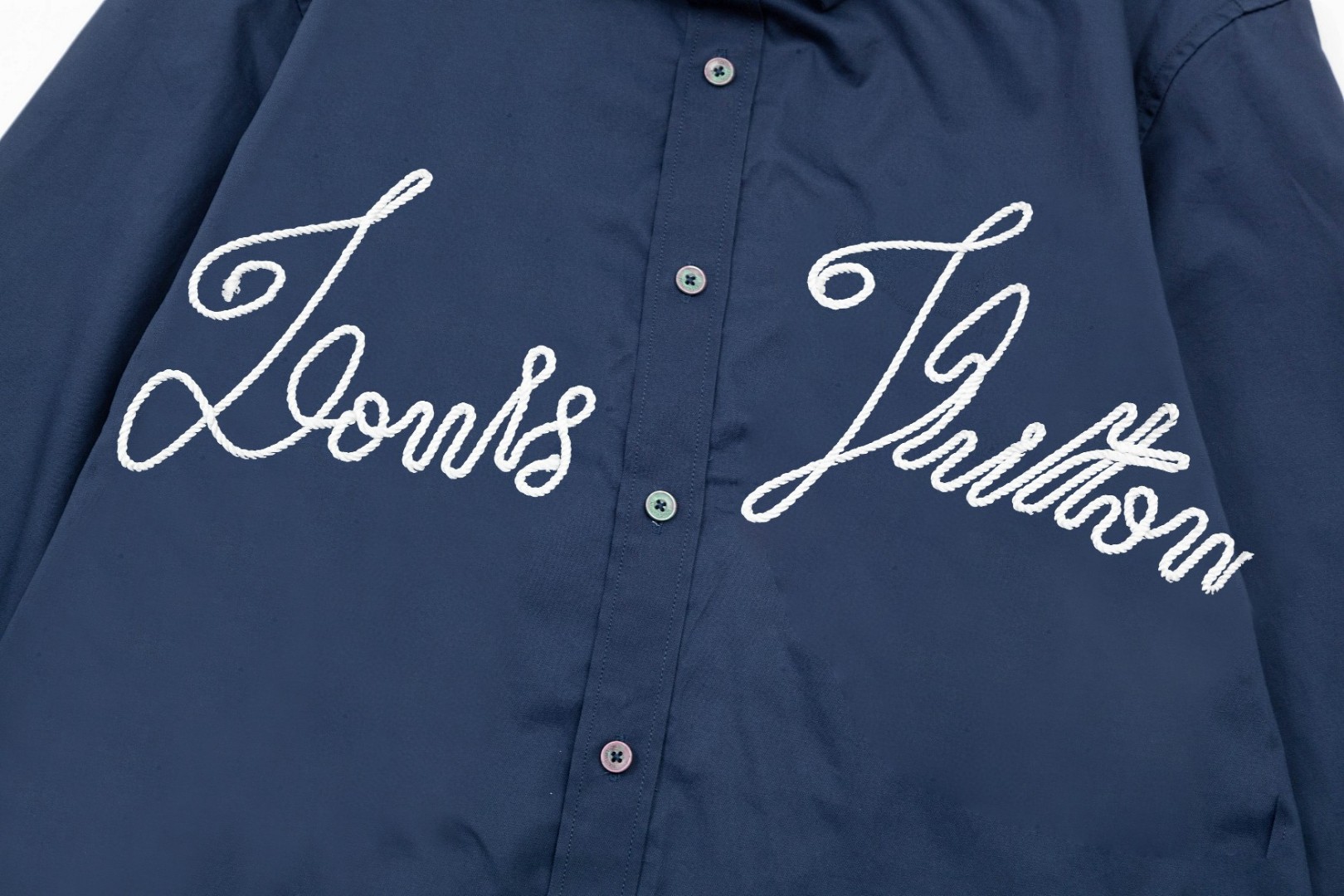 LV 路易威登 复古手作绣花Logo長袖衬衫 高品質