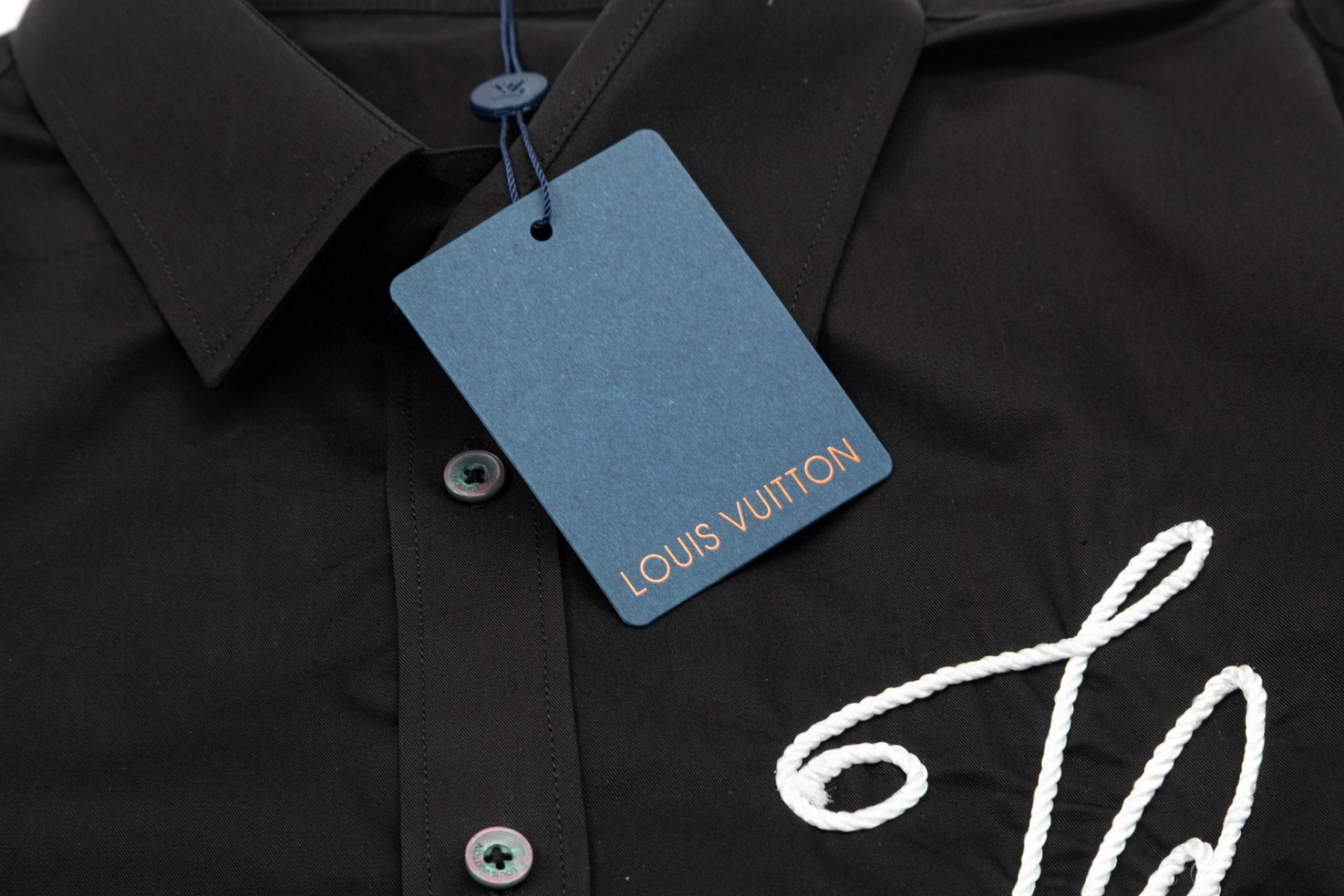 LV 路易威登 复古手作绣花Logo長袖衬衫 高級仕様