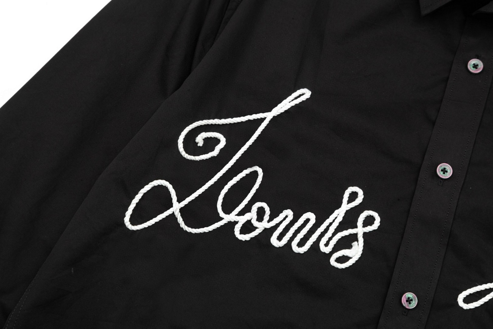 LV 路易威登 复古手作绣花Logo長袖衬衫 高級仕様