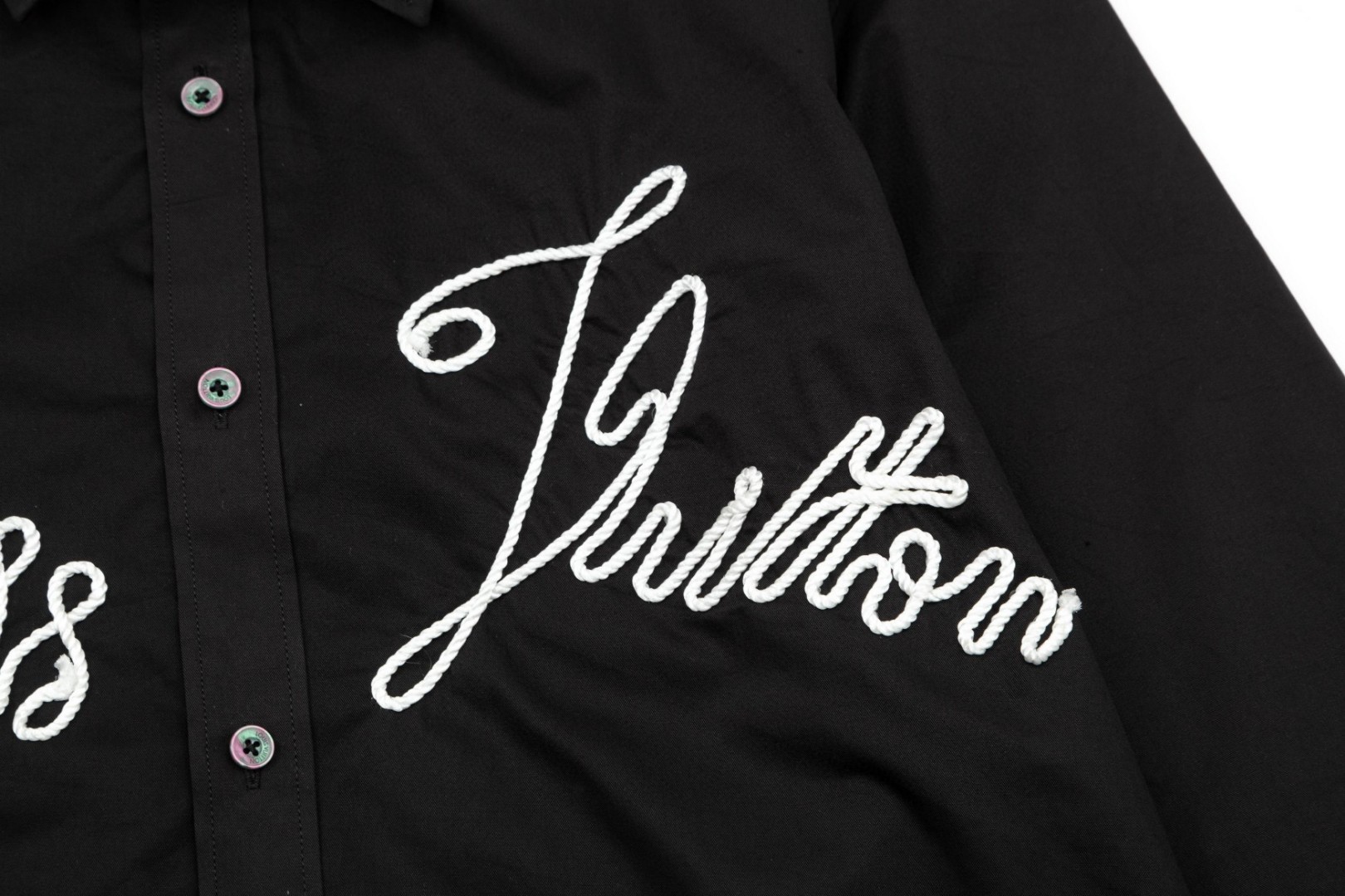 LV 路易威登 复古手作绣花Logo長袖衬衫 高級仕様