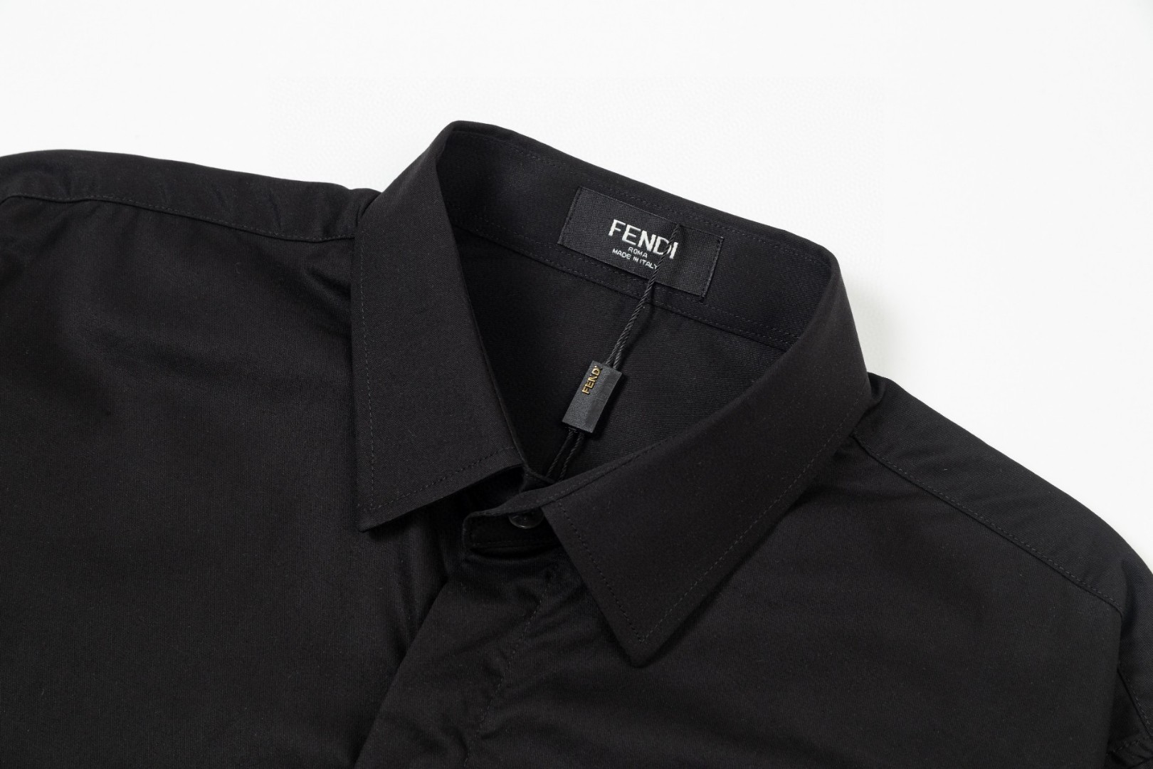 Fendi 芬迪 ロゴ刺繍長袖シャツ 高級素材使用