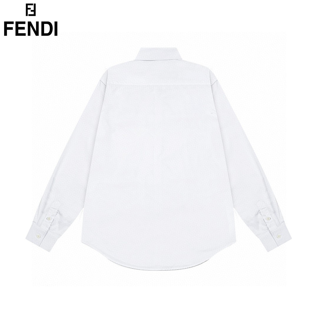 Fendi 芬迪 胸前口袋徽章Logo長袖衬衫 高端カスタム素材