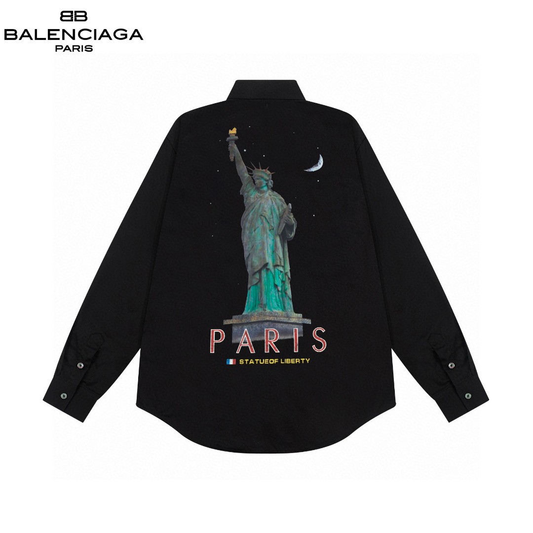 Balenciaga 自由女神像Logo 長袖シャツ 高級版
