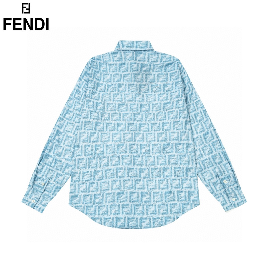 FENDI 芬迪 クラシック双F数码LOGO長袖衬衫 高品質カスタム
