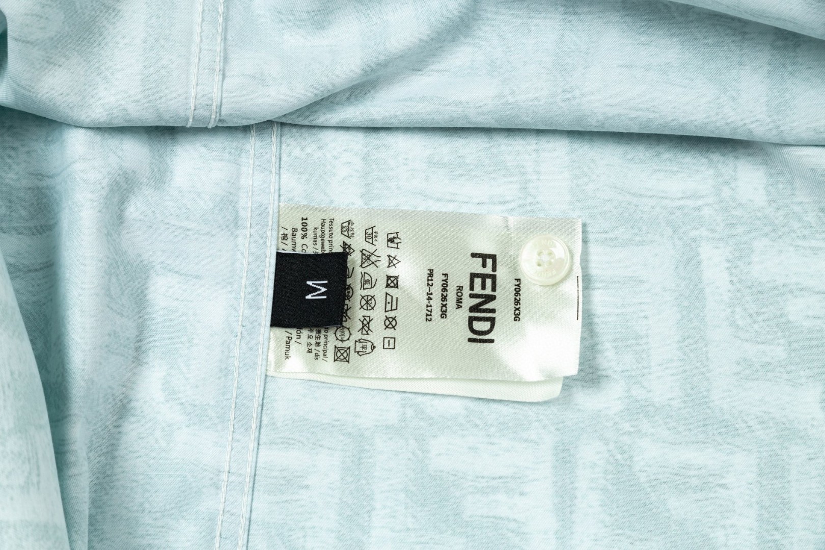 FENDI 芬迪 经典满印双F数码LOGO長袖衬衫