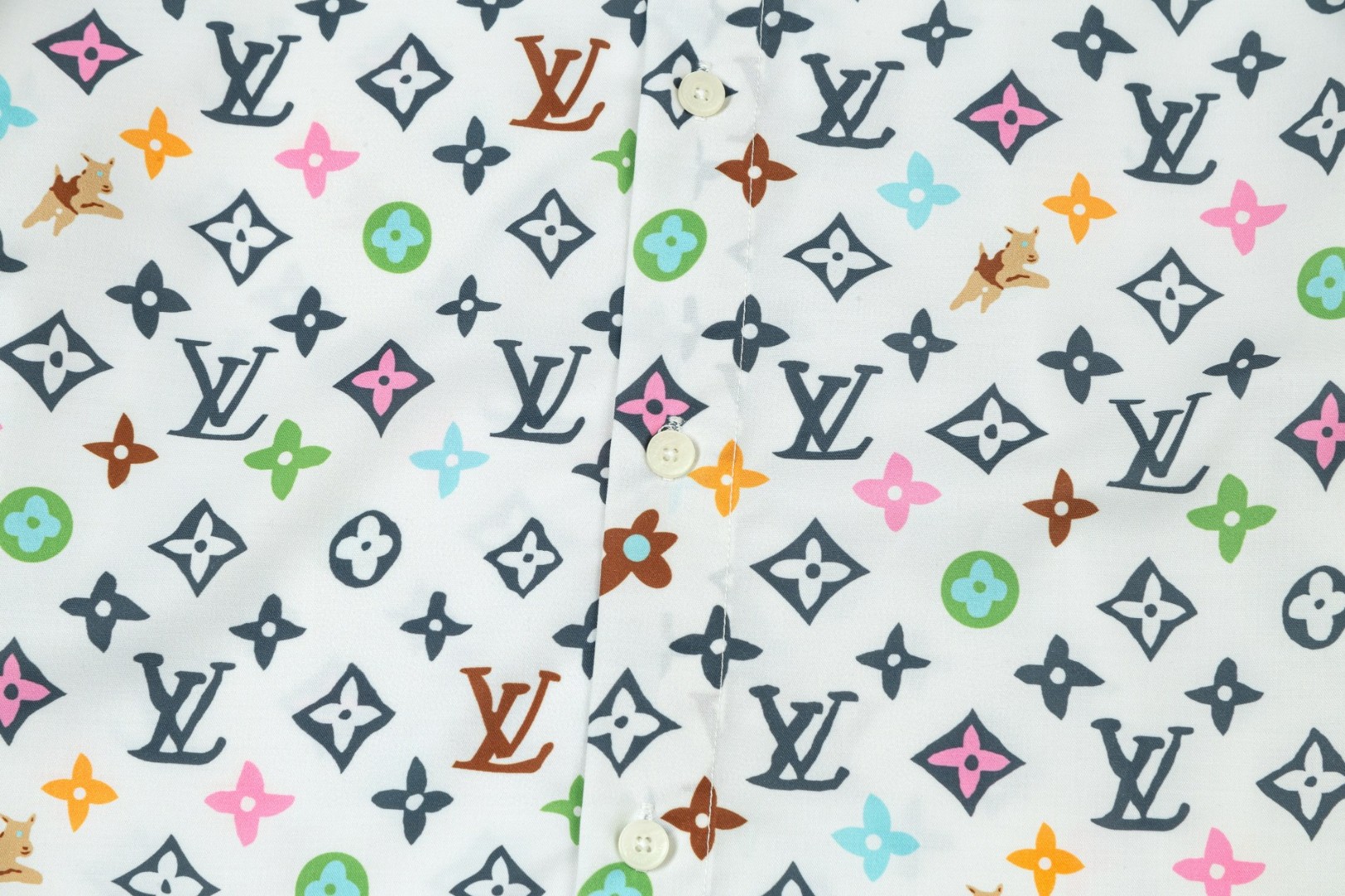 LV 路易威登 水彩老花Logo長袖衬衫 高級感あふれるデザイン