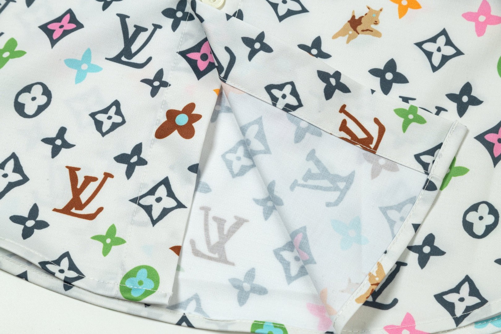 LV 路易威登 水彩老花Logo長袖衬衫 高級感あふれるデザイン