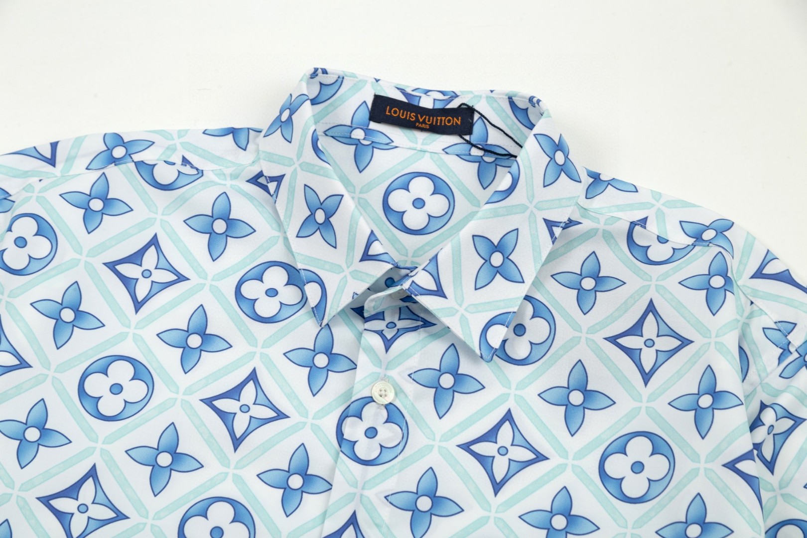 LV 路易威登 ブルー老花柄 長袖シャツ 高級仕様
