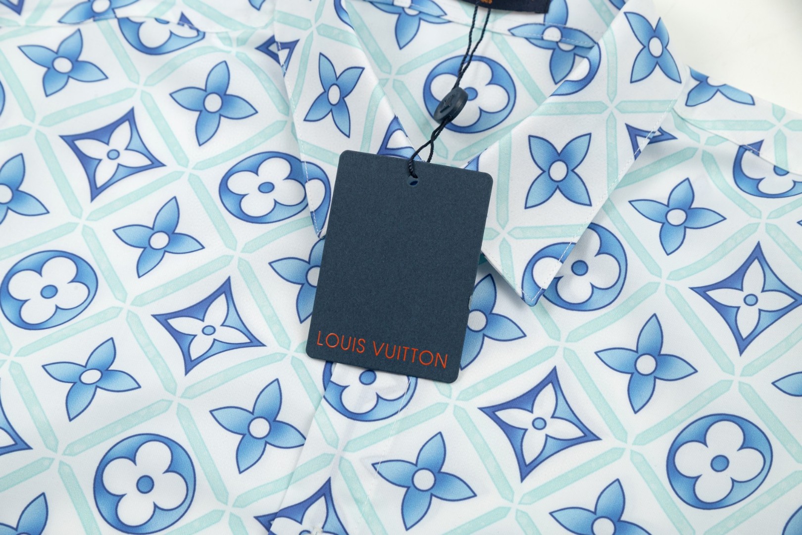 LV 路易威登 ブルー老花柄 長袖シャツ 高級仕様