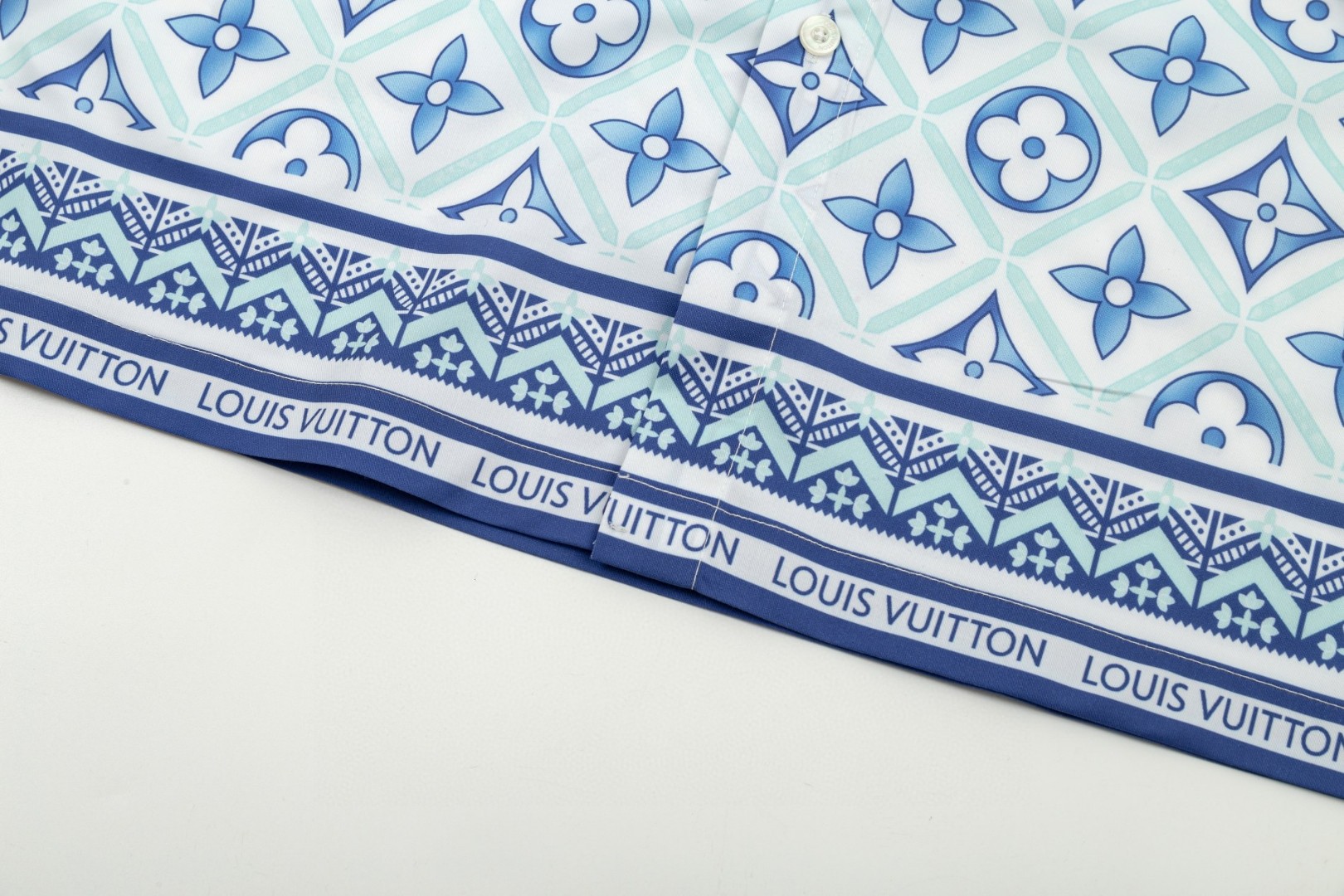 LV 路易威登 ブルー老花柄 長袖シャツ 高級仕様