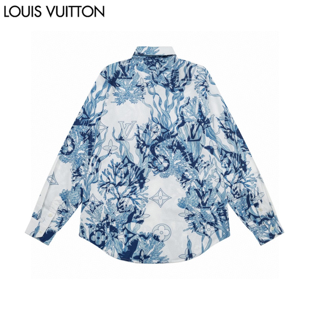 LV 路易威登 珊瑚海草老花ロゴ長袖シャツ 高級版