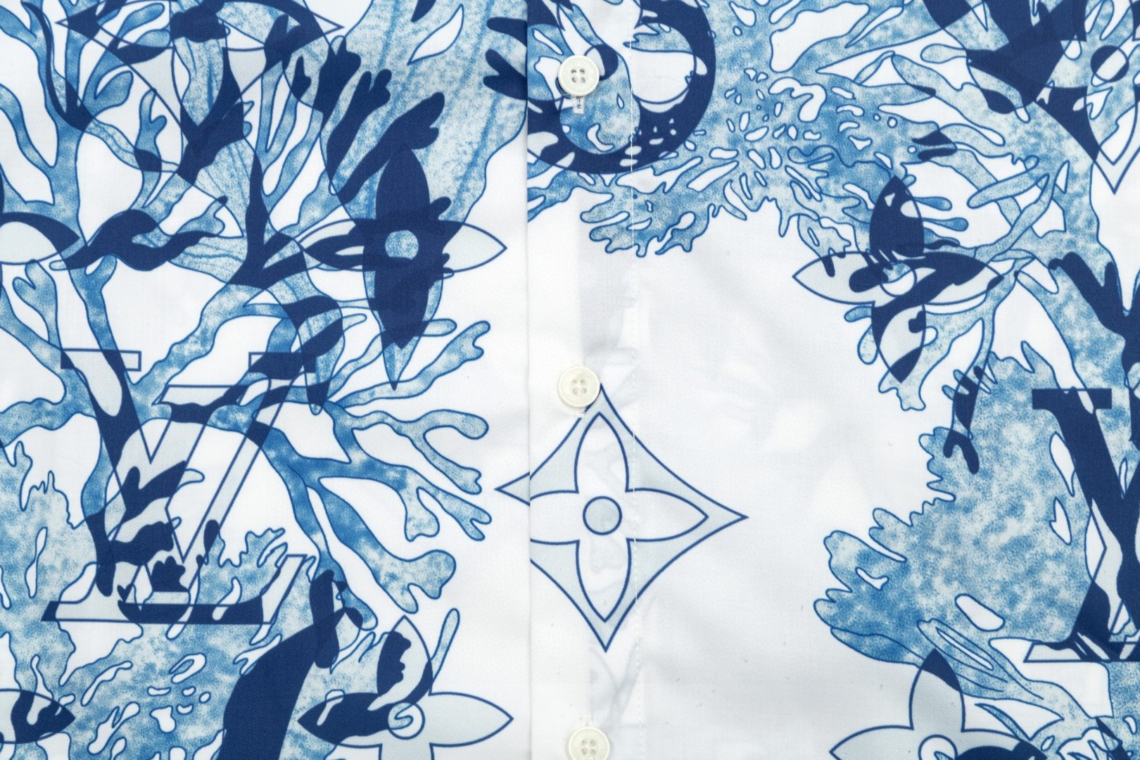 LV 路易威登 珊瑚海草老花ロゴ長袖シャツ 高級版