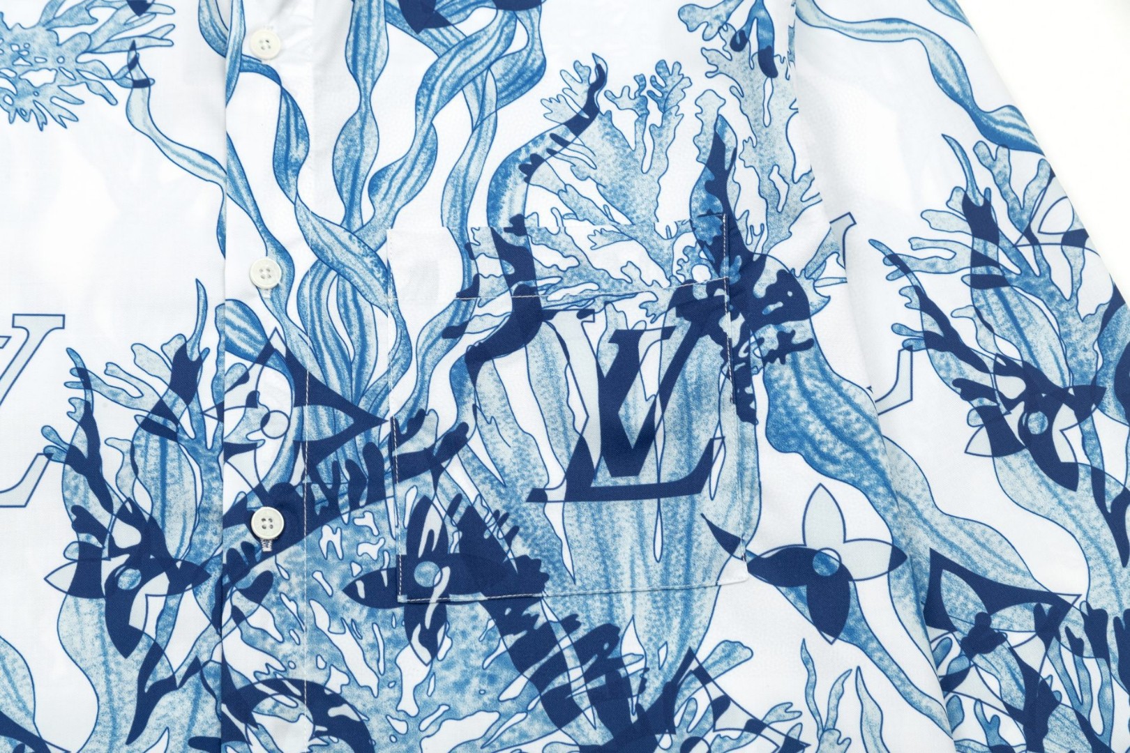 LV 路易威登 珊瑚海草老花ロゴ長袖シャツ 高級版