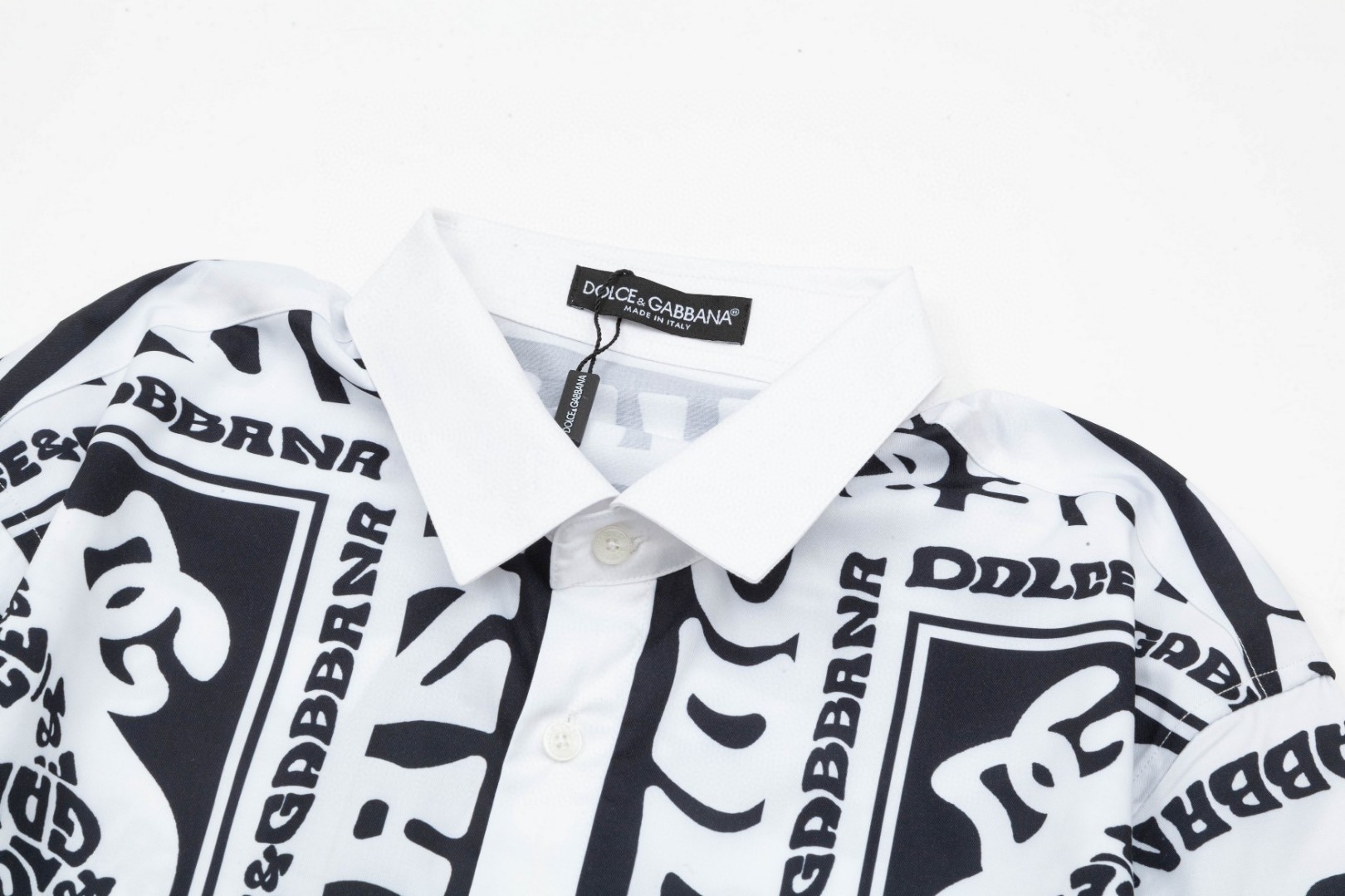 杜嘉班纳 マ約リカ黒白長袖衬衫 高級版・快適な着心地