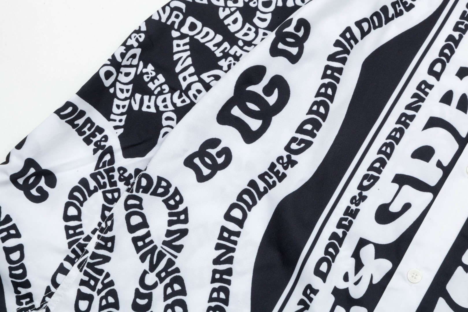 杜嘉班纳 マ約リカ黒白長袖衬衫 高級版・快適な着心地