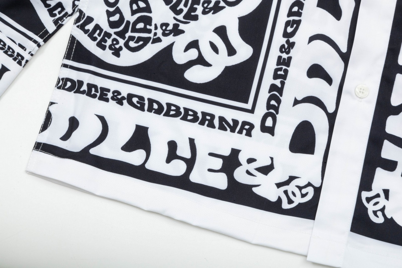 杜嘉班纳 マ約リカ黒白長袖衬衫 高級版・快適な着心地