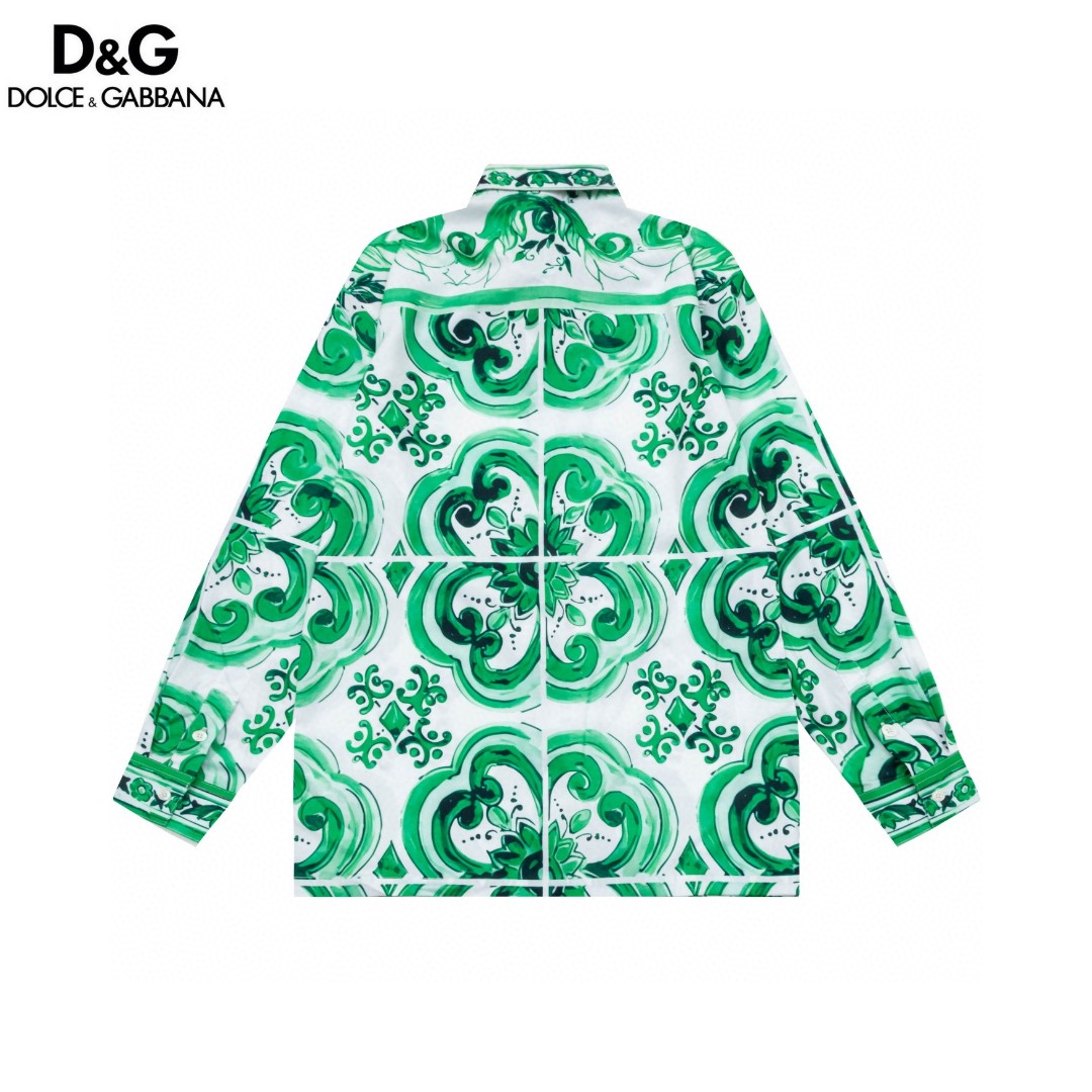 杜嘉班纳 マ約リカ数码印花長袖シャツ 高品質で快適