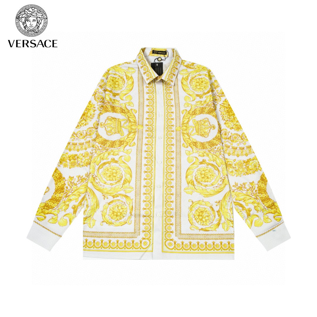 Versace 美杜莎風数码印花長袖衬衫 高級版