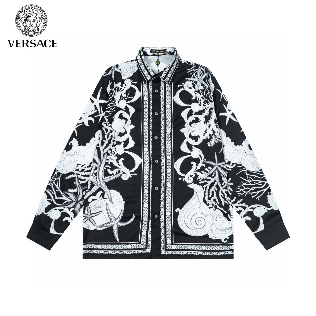 Versace 美杜莎長袖衬衫 数码印花 高品質