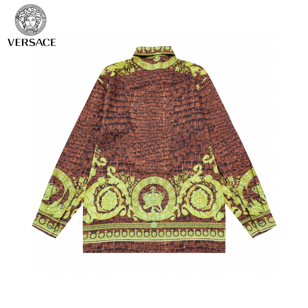 Versace 美杜莎宮廷風デジタルプリント長袖シャツ 高級版