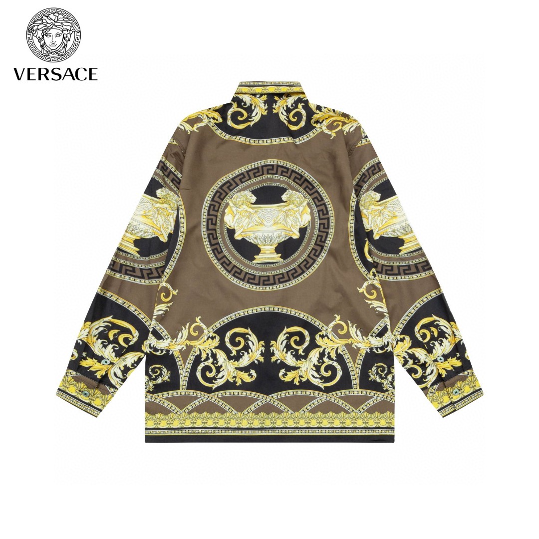 Versace 美杜莎宮廷風 数字印花長袖衬衫 高級版