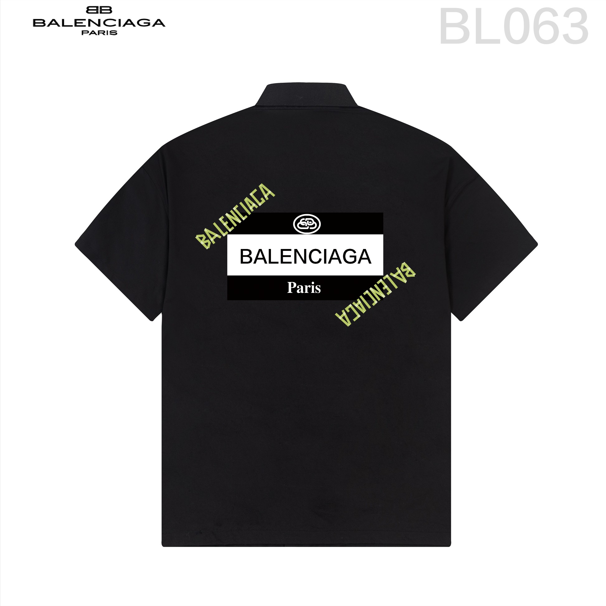 P118 Balenciaga 巴黎世家
 🔥爆款来袭 经典Logo印花短袖衬衫 2024ss官网新款短袖 衬衫 衬衣，精美直喷Logo印花 高端版本，专柜定制面料 透气舒适度高，精工制作，细节处理完美无可挑剔，✅定制logo刻字纽扣，三标齐全。品牌元素设计理念，体现高品质。手感细腻柔软！呈现休闲裁剪，上身版型超赞！🐉码数：M-XXL📢（隔天出货）