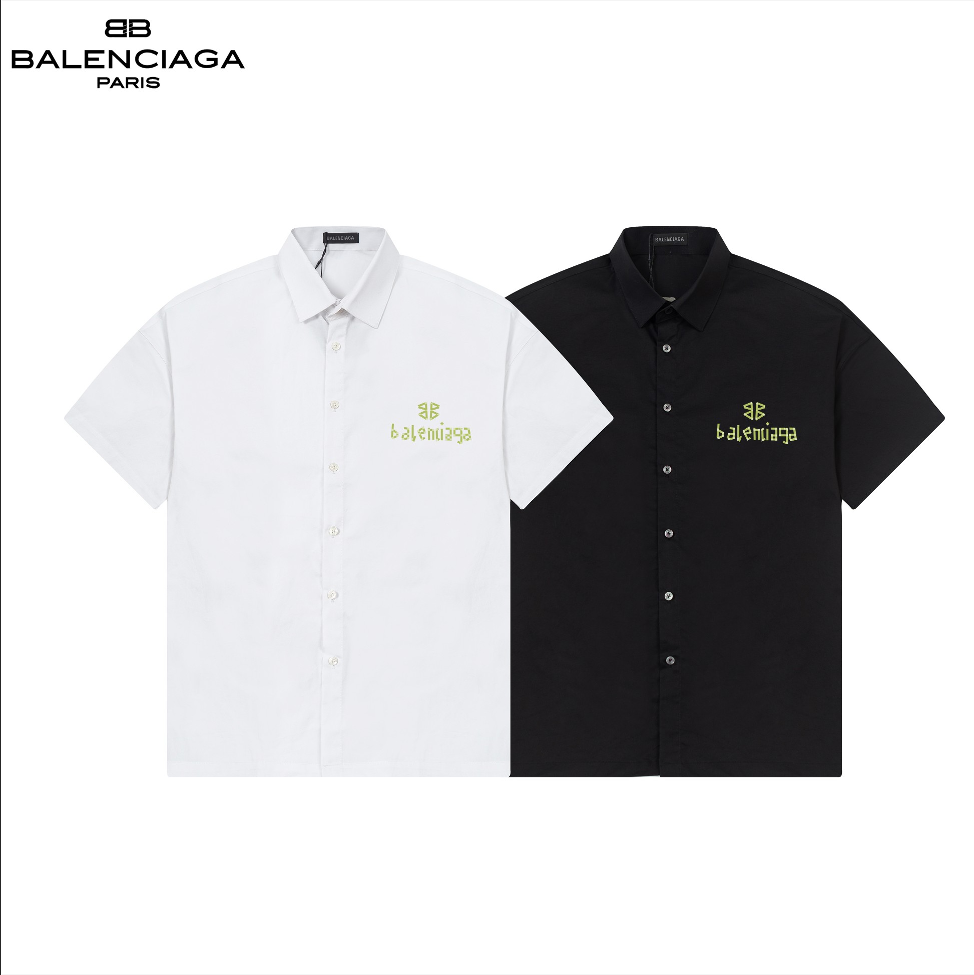 P118 Balenciaga 巴黎世家
 🔥爆款来袭 经典Logo印花短袖衬衫 2024ss官网新款短袖 衬衫 衬衣，精美直喷Logo印花 高端版本，专柜定制面料 透气舒适度高，精工制作，细节处理完美无可挑剔，✅定制logo刻字纽扣，三标齐全。品牌元素设计理念，体现高品质。手感细腻柔软！呈现休闲裁剪，上身版型超赞！🐉码数：M-XXL📢（隔天出货）