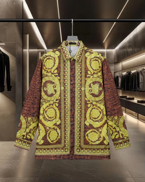Versace 2025SS Palace Print Long Sleeve Shirt | High-End, Breathable Fabric 1 Versace 2025SS Palace Print Long Sleeve Shirt | High-End, Breathable Fabric