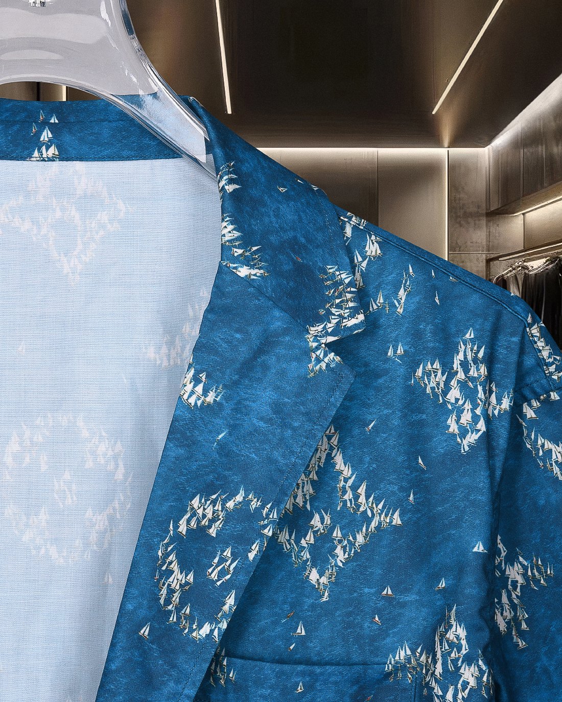 Louis Vuitton Blue Printed Blazer - Lightweight, Breathable Fabric, Perfect Fit 5 a1752776776956 6451