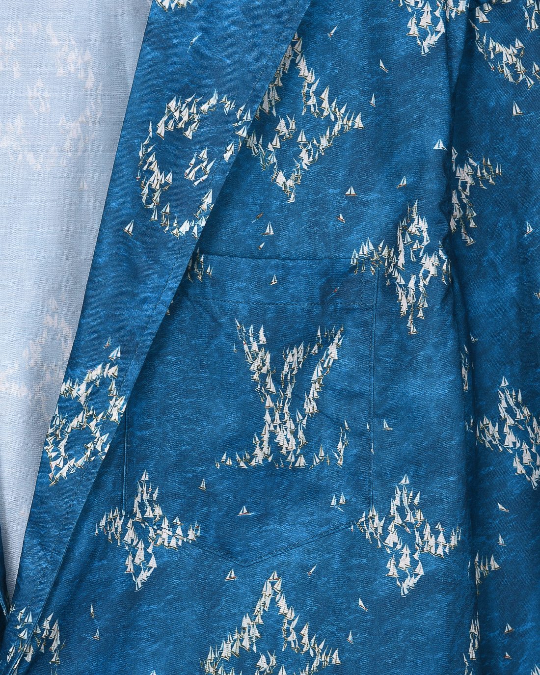 Louis Vuitton Blue Printed Blazer - Lightweight, Breathable Fabric, Perfect Fit 6 a1752776782247 5102