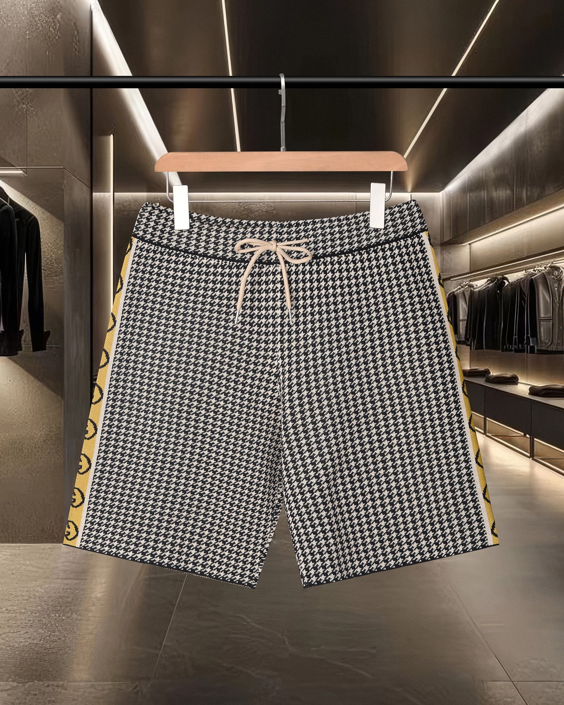 Envío al día siguiente) Gucci/Gucci pantalones cortos deportivos casuales de punto con cinta lateral de colores. Nuevo …