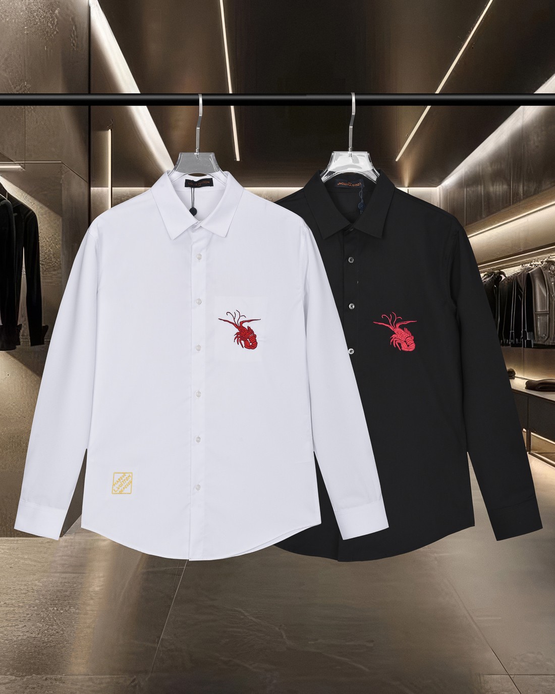 Louis Vuitton刺繍ロゴ長袖シャツ - 高級感溢れる春夏スタイル