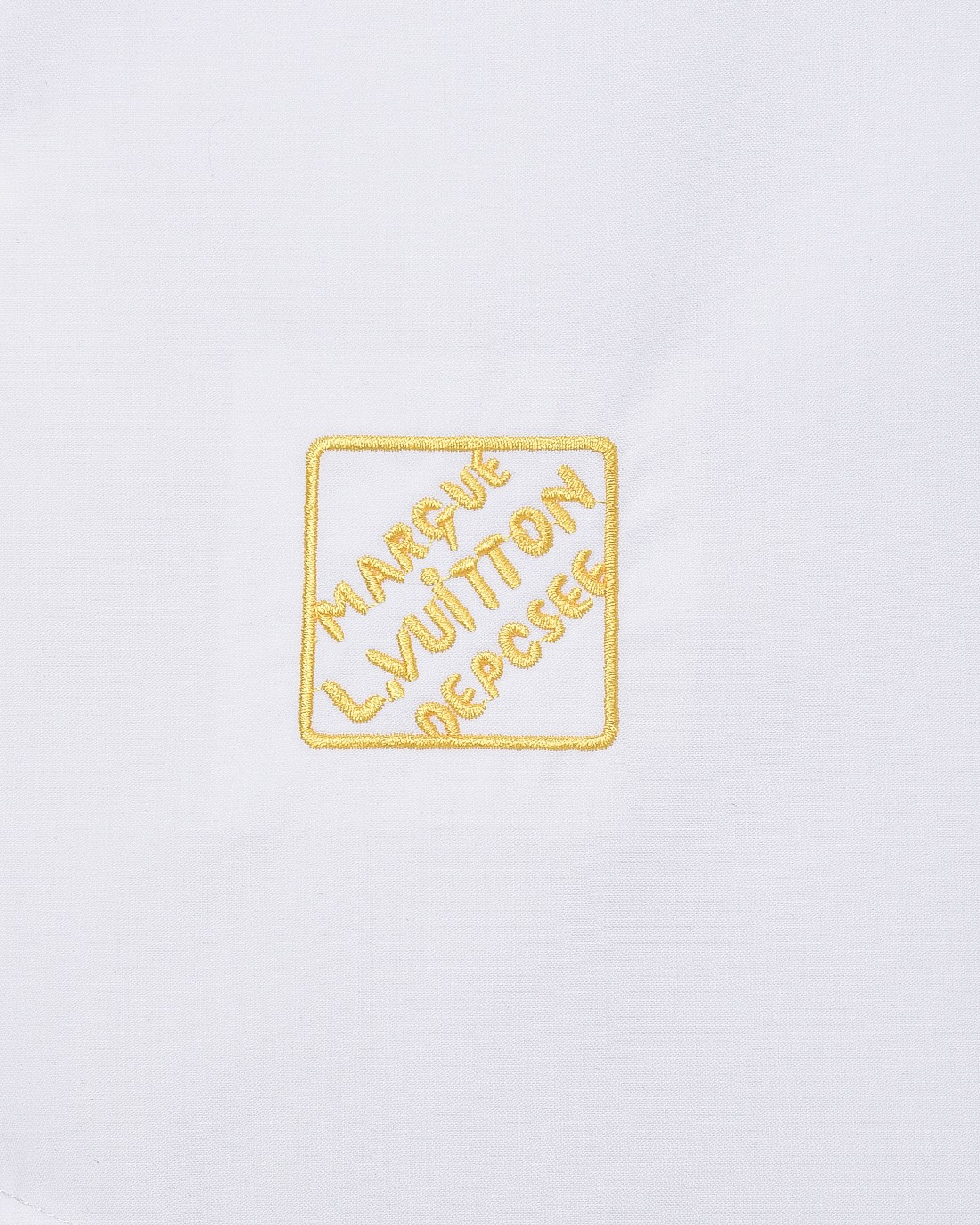 Louis Vuitton ロゴ刺繍長袖シャツ 重工芸デザイン 高級感溢れる