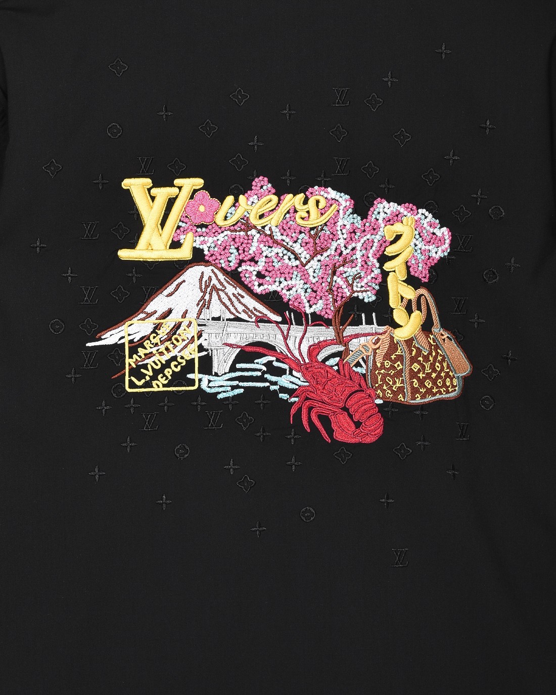 Louis Vuitton刺繍ロゴ長袖シャツ - 高級感溢れる春夏スタイル