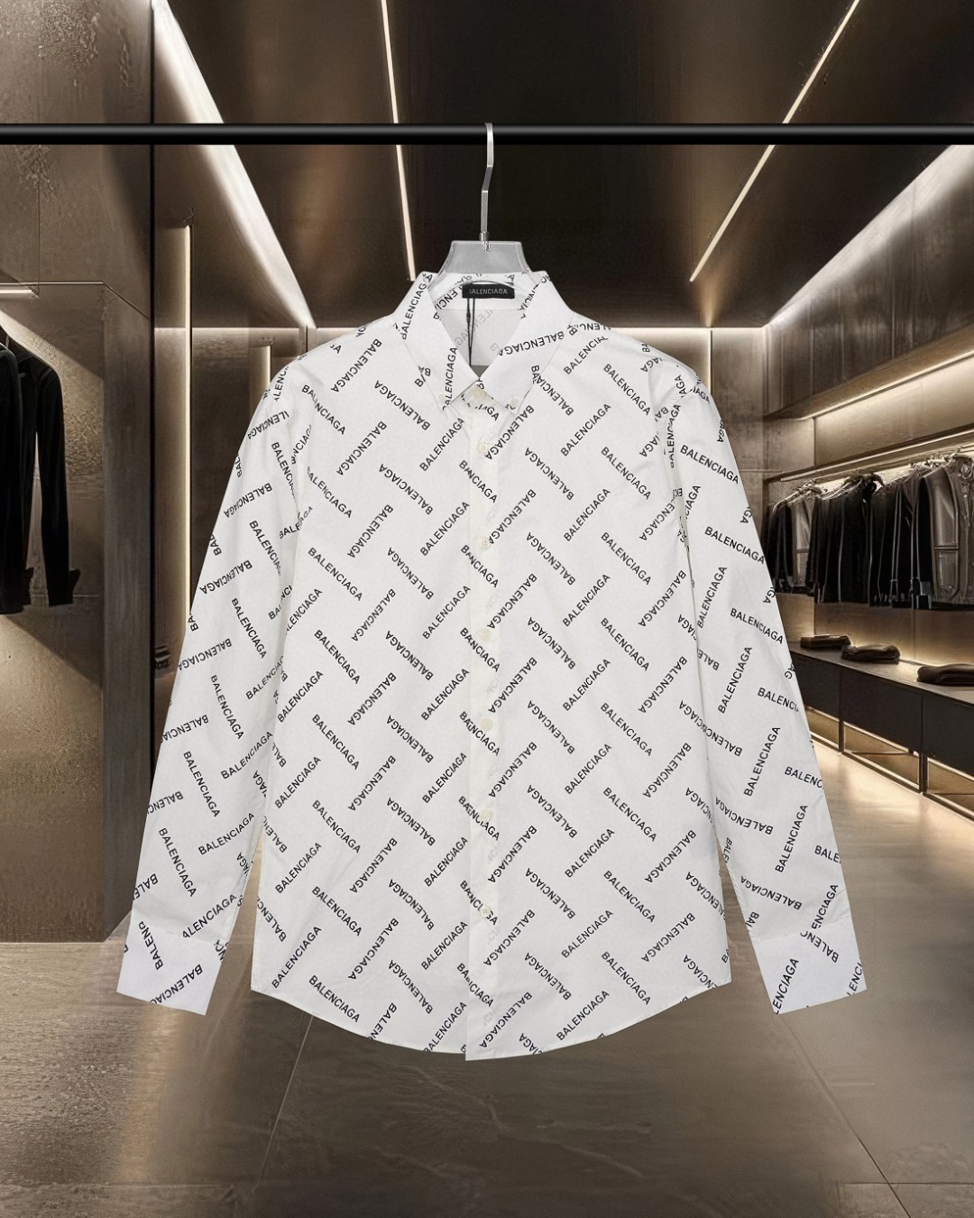 P138 Balenciaga Paris 🔥 Se acerca el estilo hot, camisa de manga larga con LOGO de bombardeo con estampado completo es…