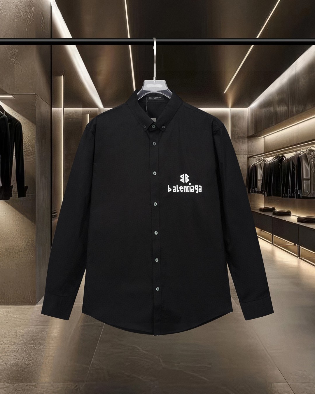 P148 Balenciaga París 🔥 ¡Éxito de ventas! Camisa de manga larga de corte holgado con logo Wi-fi exclusivo de San Valen…