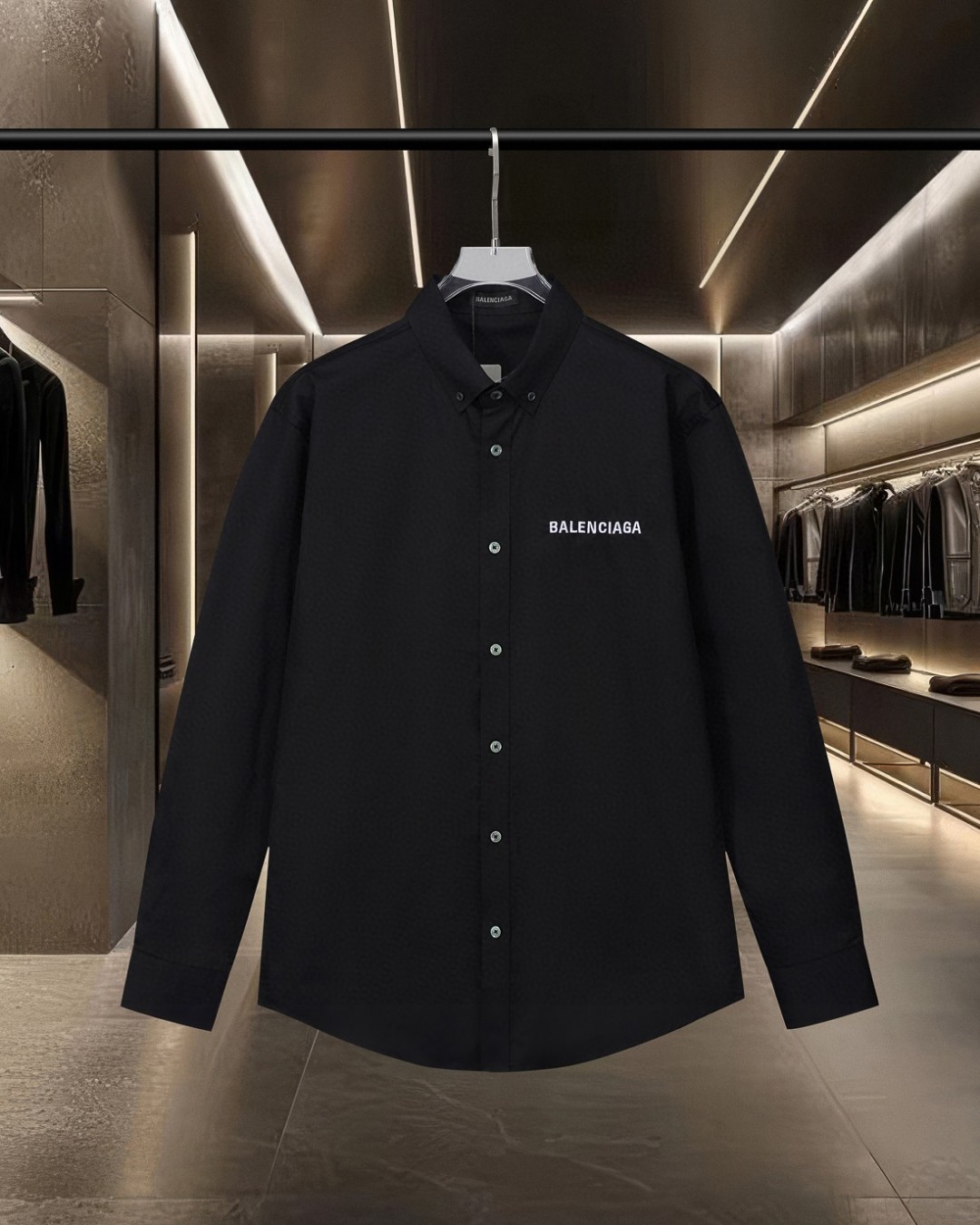 P148 Balenciaga París 🔥Éxito de ventas, camisa de manga larga de corte holgado con logo de la Estatua de la Libertad i…
