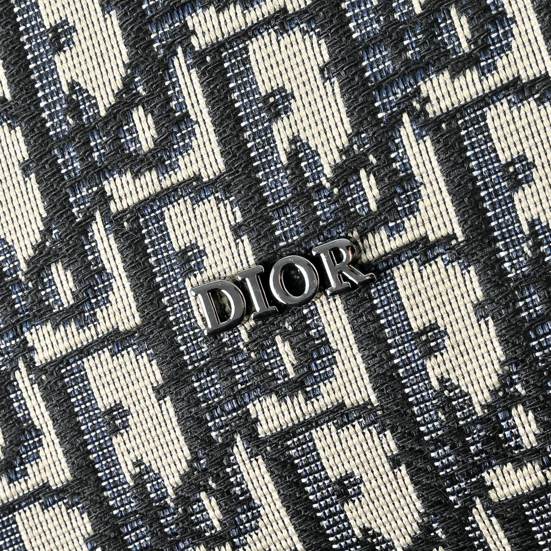 Dior 迪奥  Oblique提花刺绣牛仔布 手拿包 洗漱包 化妆包 实物拍摄 配送礼盒 规格 24 