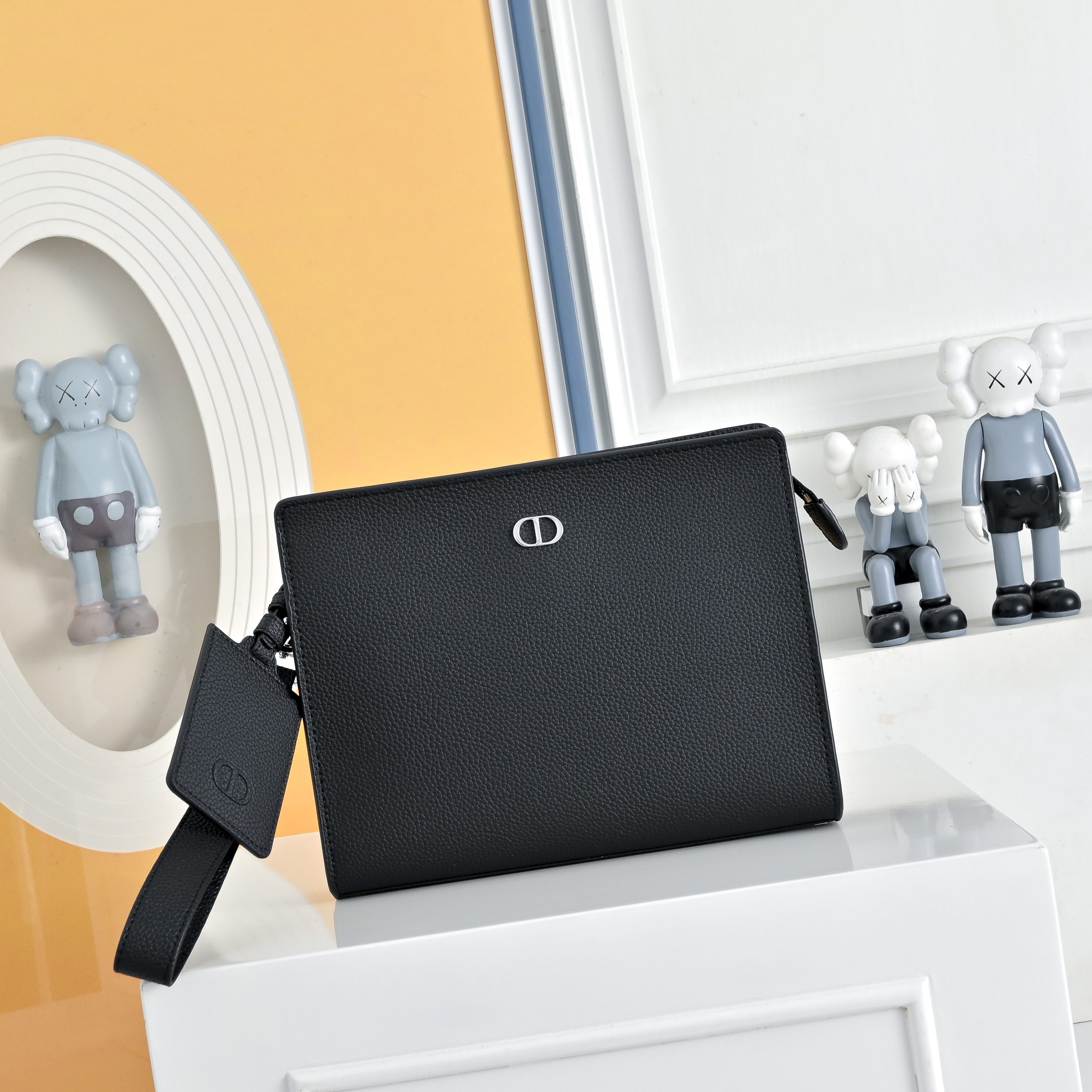 DIOR 迪奥刺绣牛仔布手拿包 男款 CD 手拿包 夹包 男女通用 明星单品 实物拍摄  配送防尘袋 礼