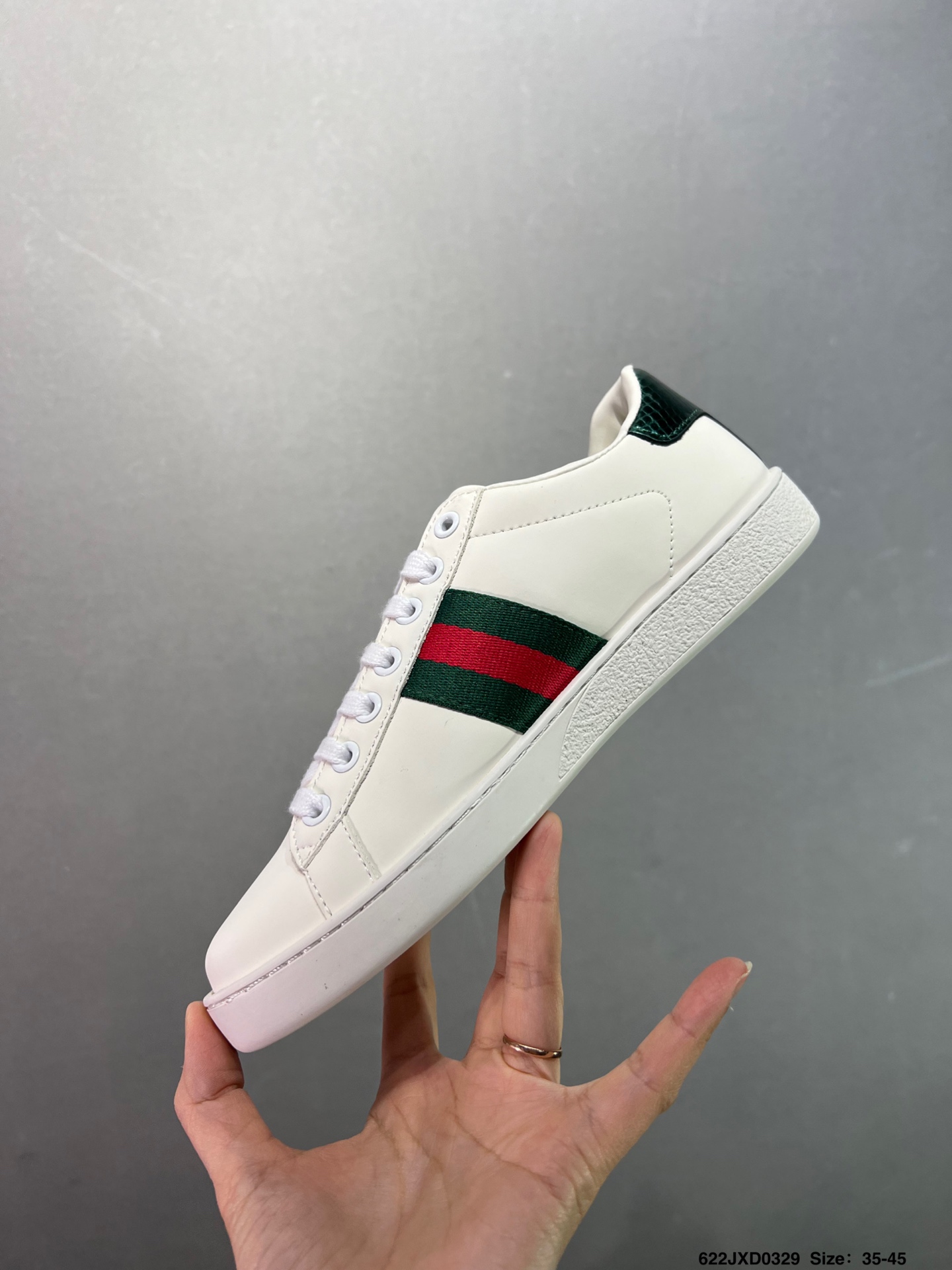 💰140 ✅古驰GUCCI古驰 Ace Embroidered Low-Top拼色刺绣系列低帮潮流百搭休闲板鞋429446 A39G O9085 尺码:如图 ID:622JXD0329