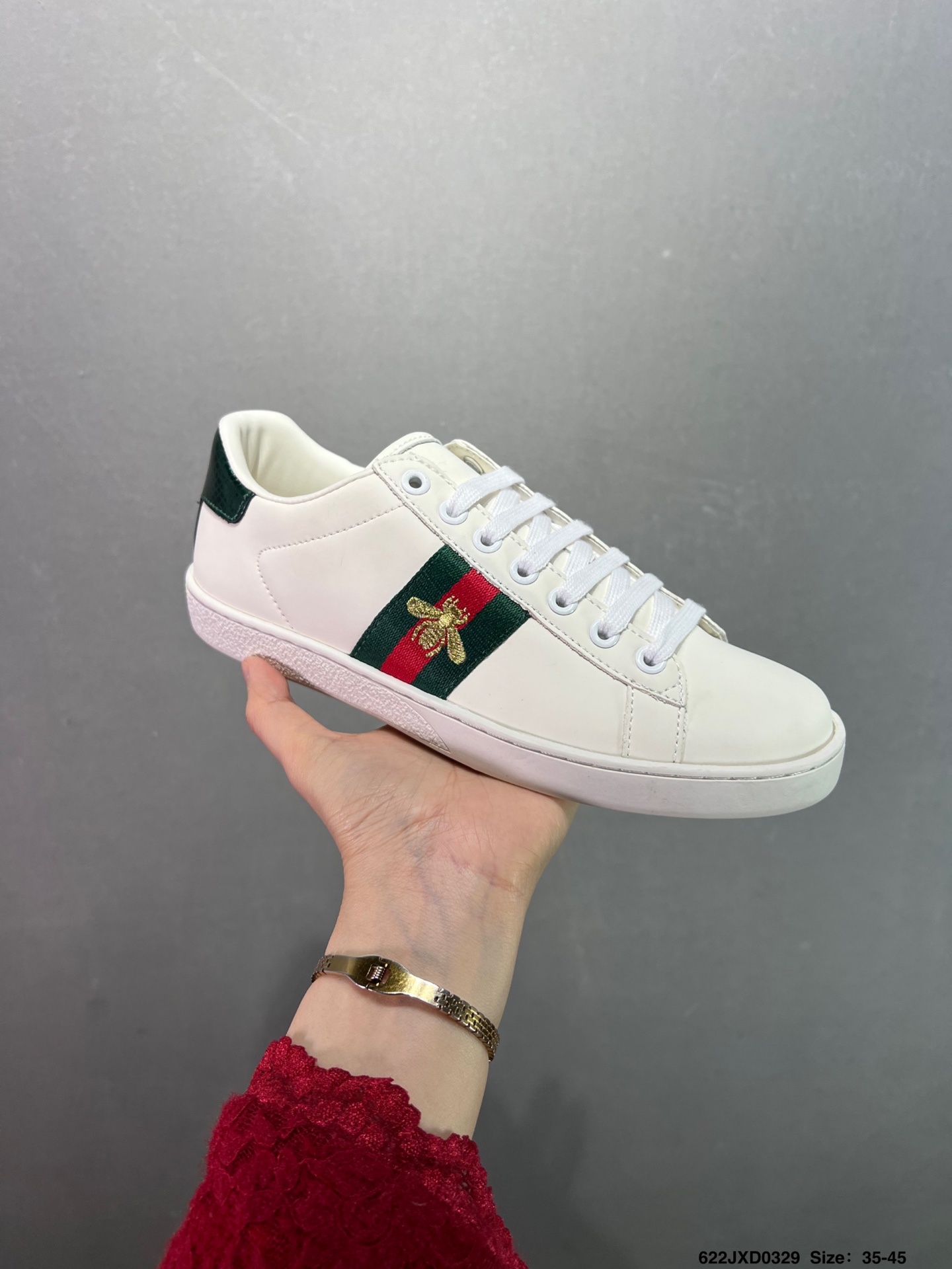 💰140 ✅古驰GUCCI古驰 Ace Embroidered Low-Top拼色刺绣系列低帮潮流百搭休闲板鞋429446 A39G O9085 尺码:如图 ID:622JXD0329