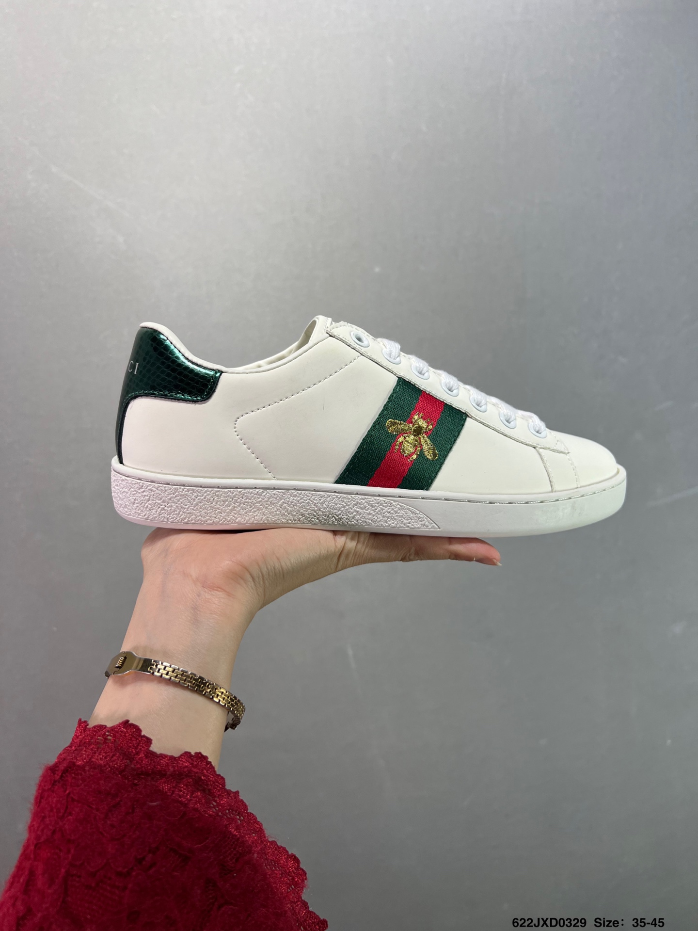 💰140 ✅古驰GUCCI古驰 Ace Embroidered Low-Top拼色刺绣系列低帮潮流百搭休闲板鞋429446 A39G O9085 尺码:如图 ID:622JXD0329