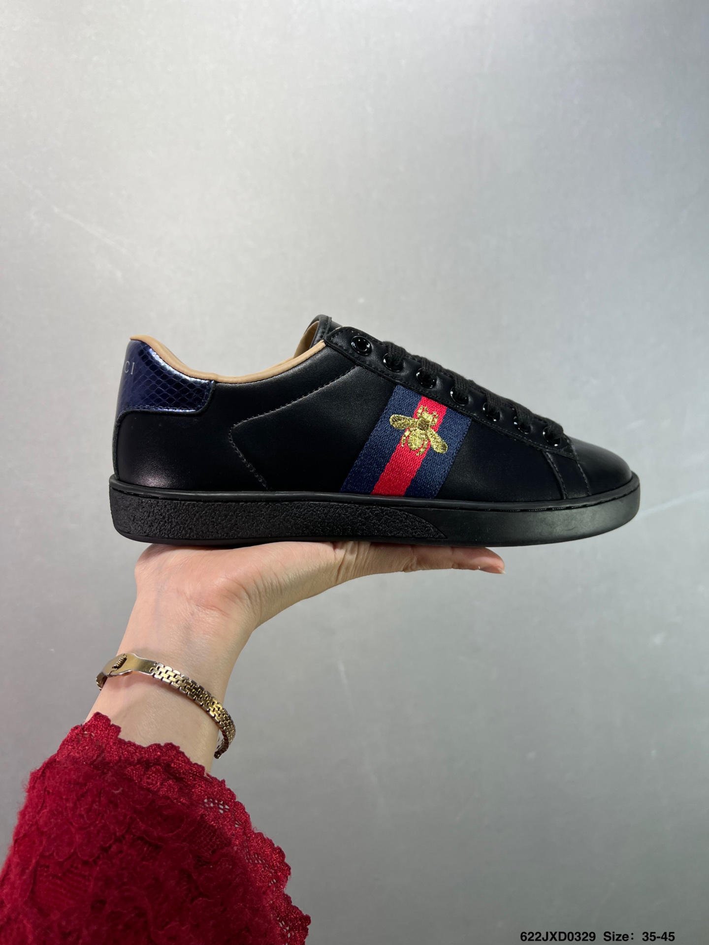 💰140 ✅古驰GUCCI古驰 Ace Embroidered Low-Top拼色刺绣系列低帮潮流百搭休闲板鞋429446 A39G O9085 尺码:如图 ID:622JXD0329