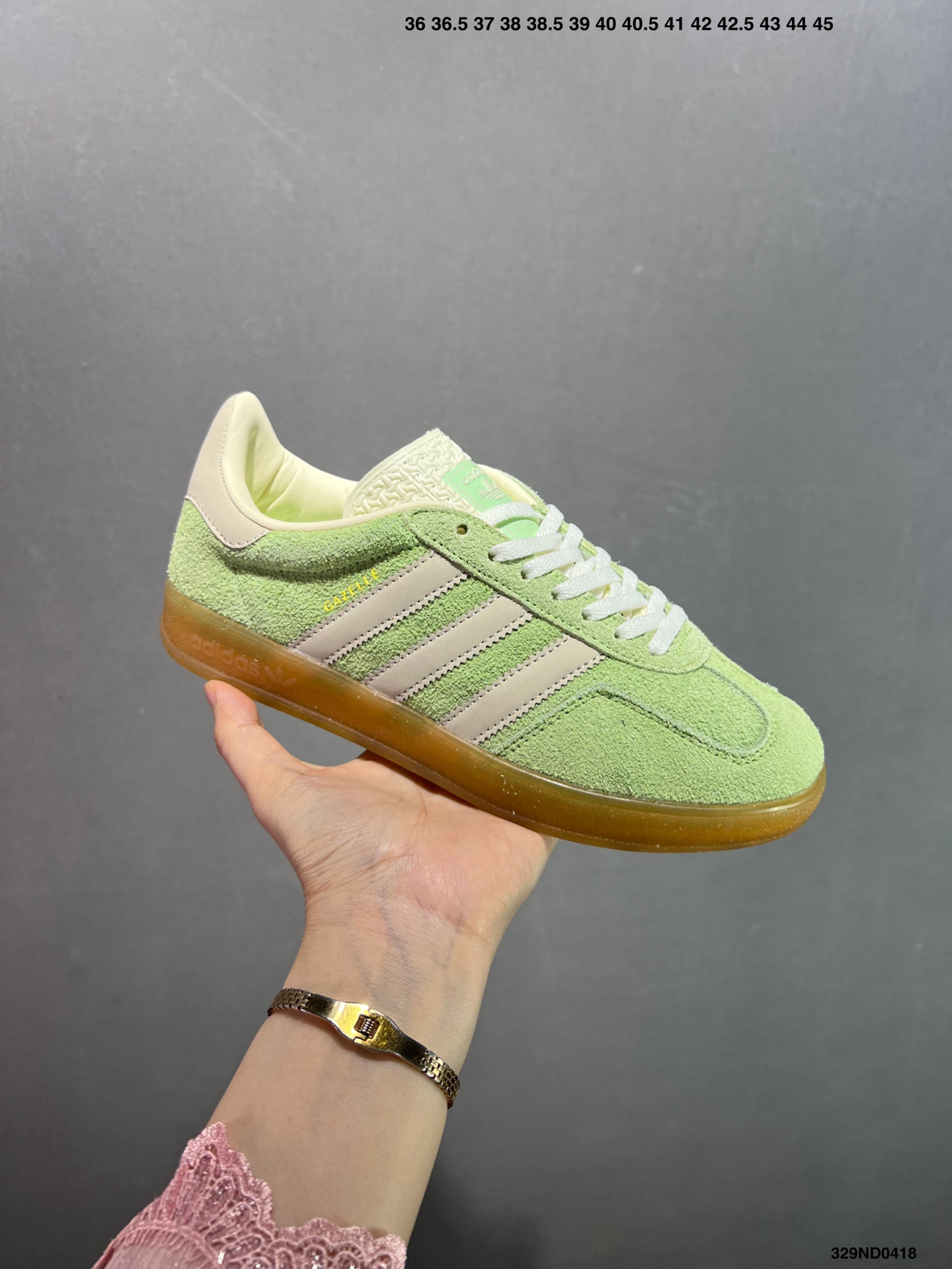 Adidas Gazelle Indoor Trainers: Retro Style in Suede Matcha Green 2 i1744906526580 9339 0 1